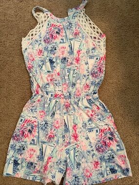 Lilly Pulitzer Nautical Print Romper with Pink & Blue Accents